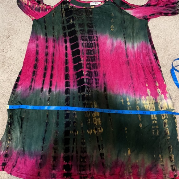 Cold shoulder tie dye dress or swim cover up - Picture 5 of 5